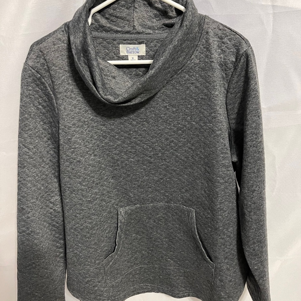 Womens Croft & Barrow Gray Long Sleeve Fleece Shirt - Size XL